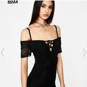 Off The Shoulder Black Mini